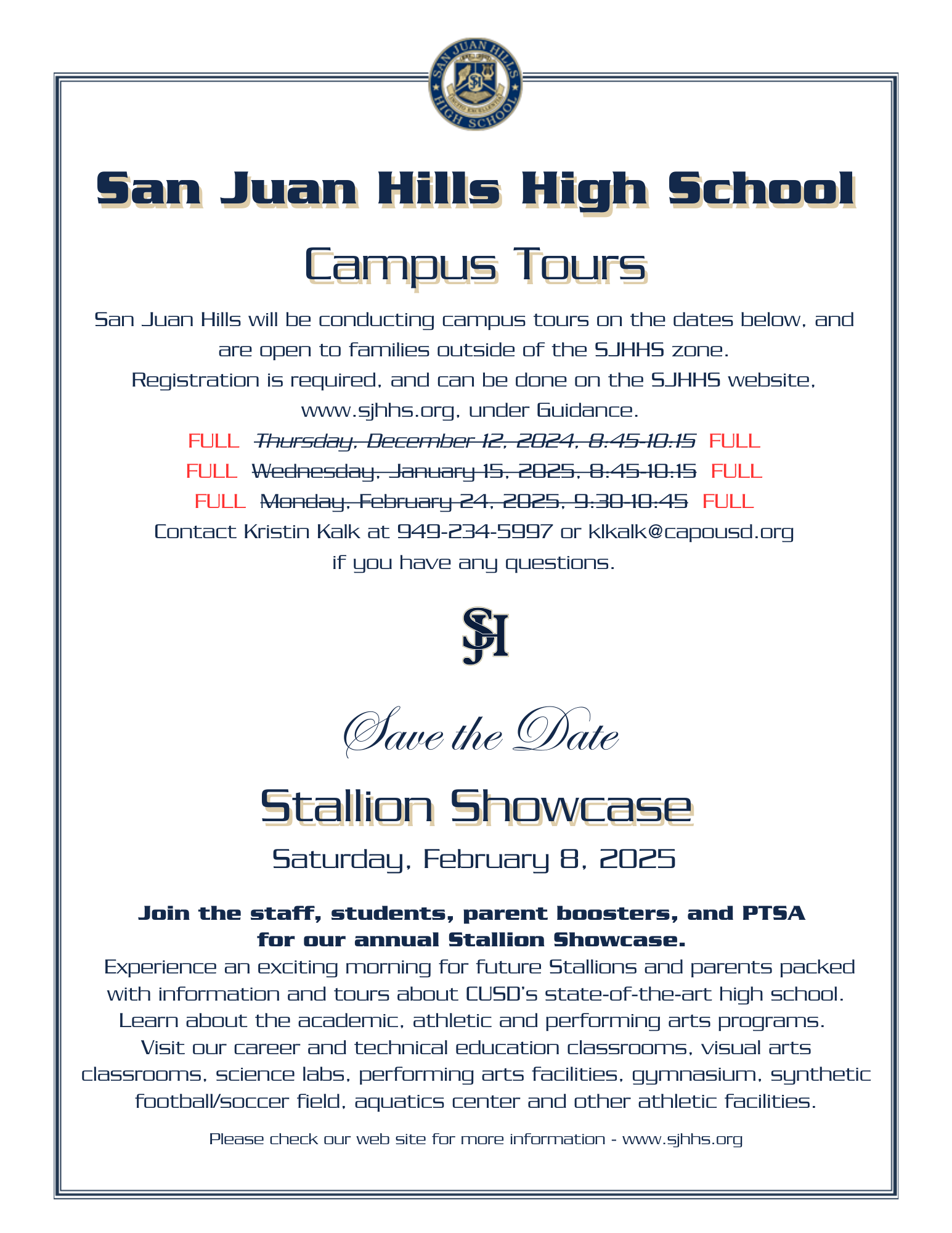 SJHHS Campus Tours