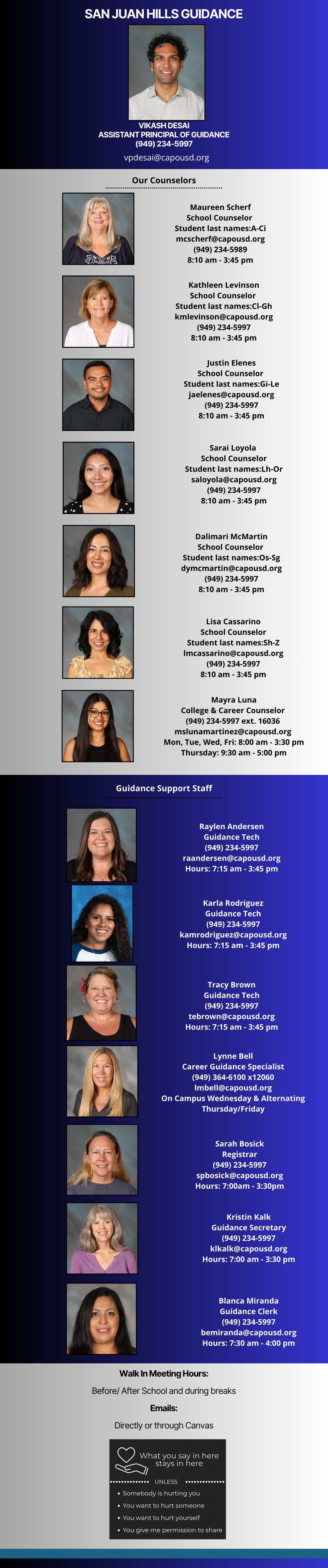Guidance Staff