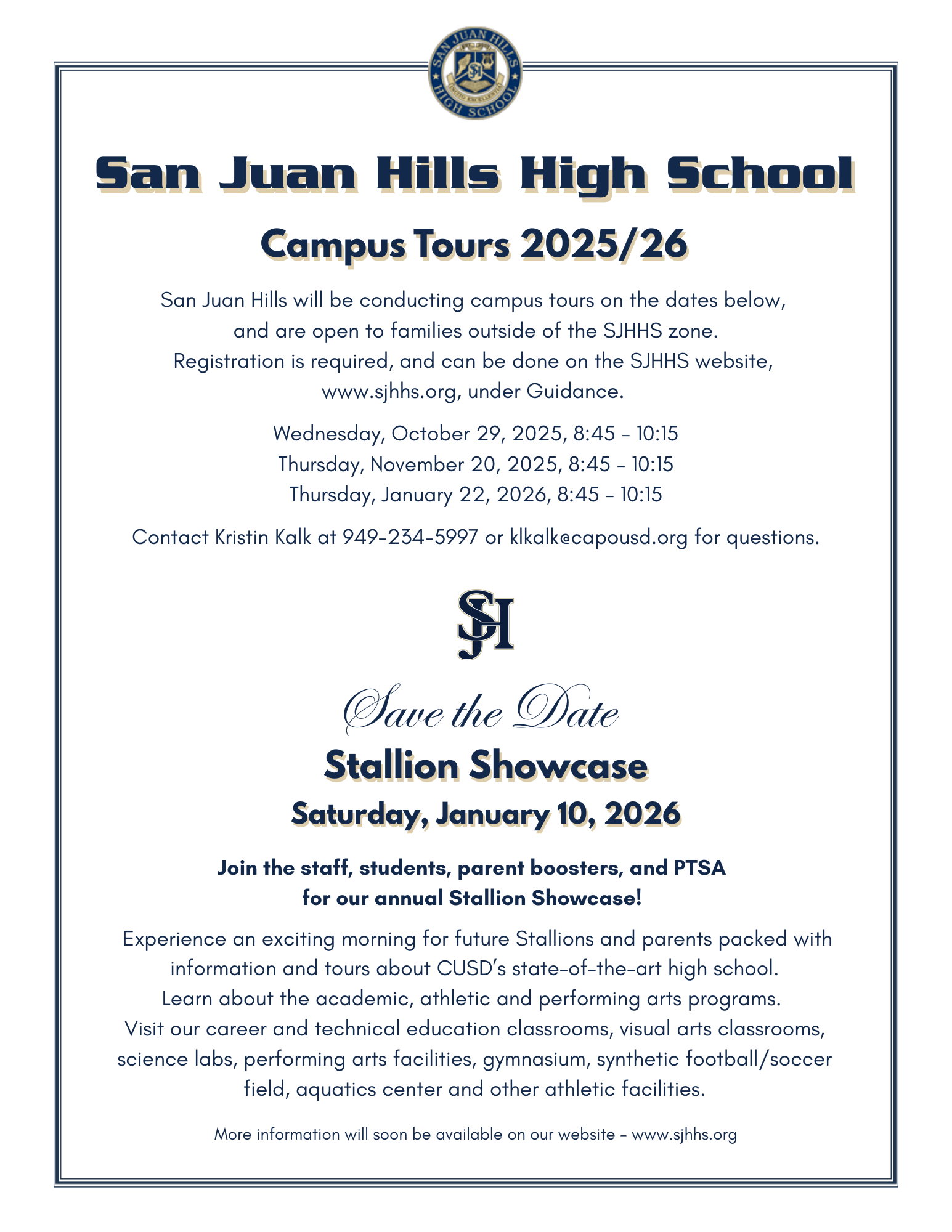 SJHHS Campus Tours