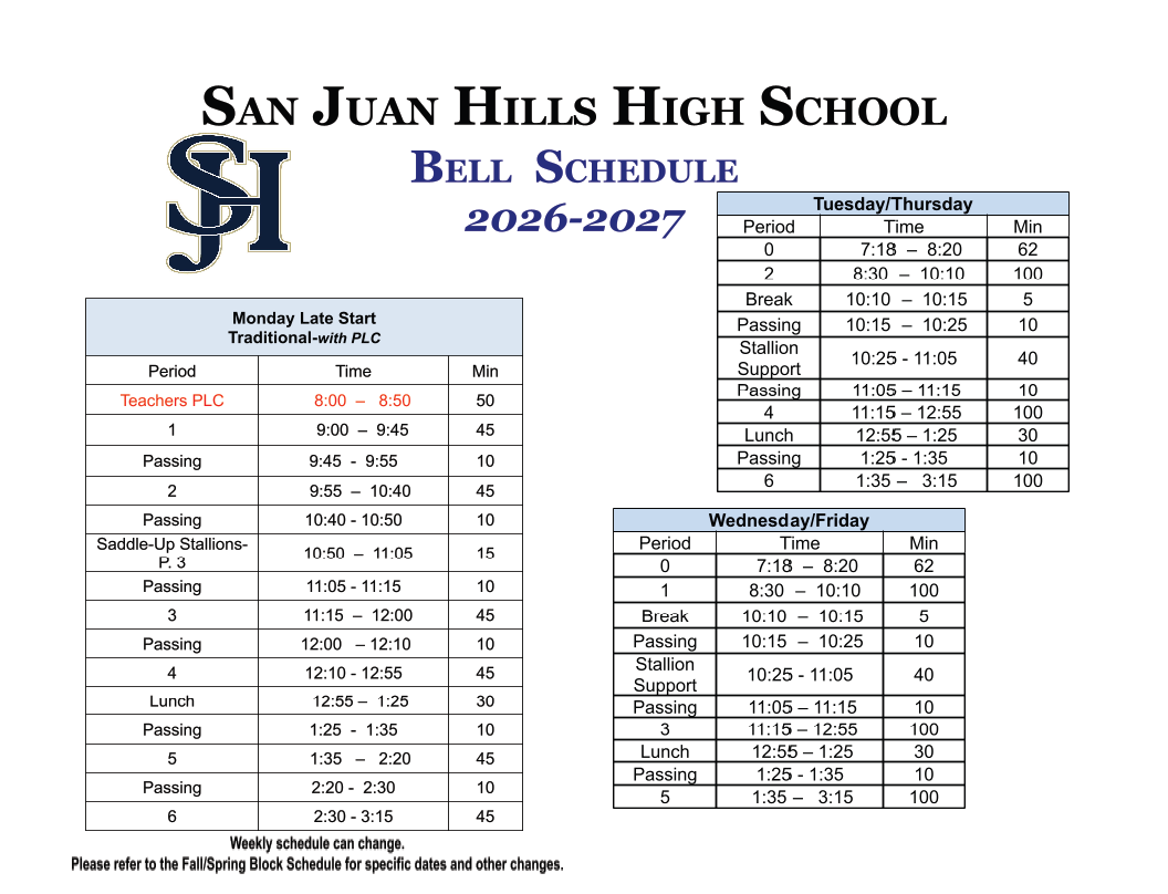 bell schedule